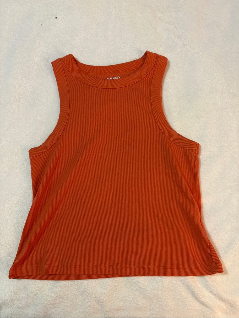 Old Navy Women's Ribbed Orange Sleeveless Tank